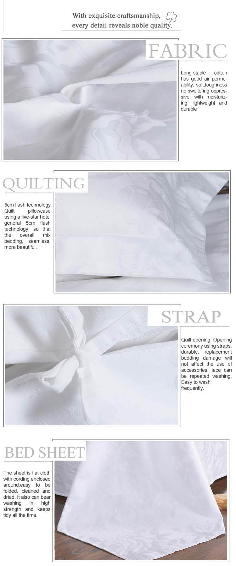 Yrf Supplier Hotel Linen White Plain Bedding Sets Bedroom Set