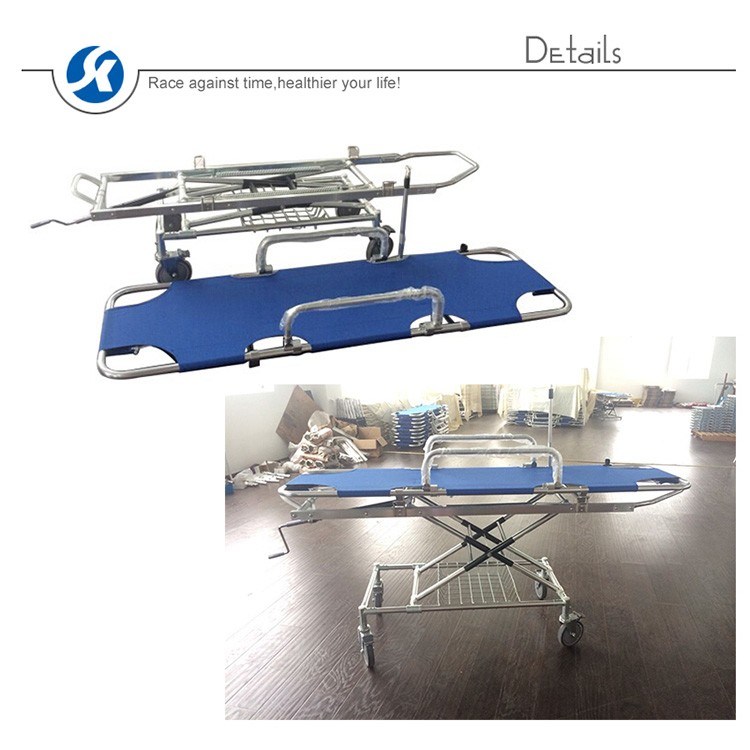 Stainless Steel Patient Stretcher Trolley for First Aid