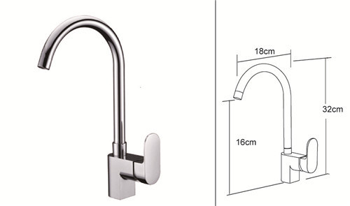 Sanitary Ware Watermark Chrome Brass Kitchen Sink Mixer (HD4832)