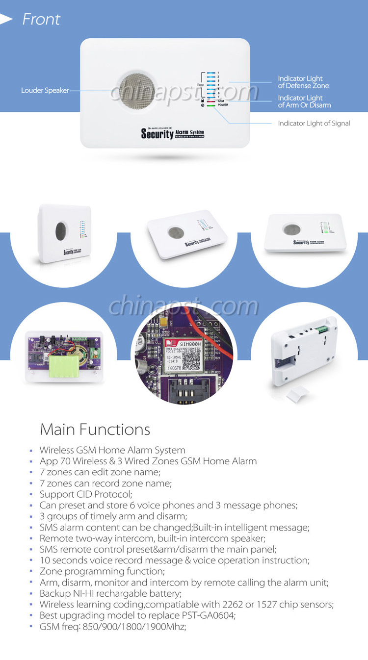 Hottest Security Wireless Home SMS GSM Alarm (PST-G10C)