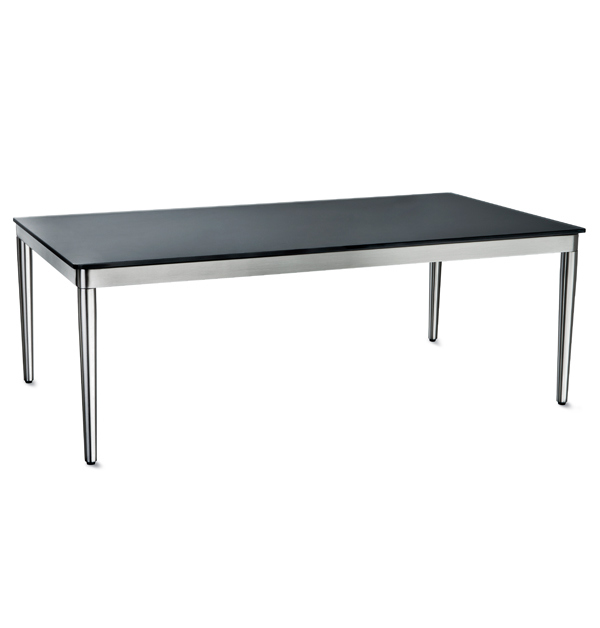 Stainless Steel Coffee Table with Black Tempered Glass Gt6002