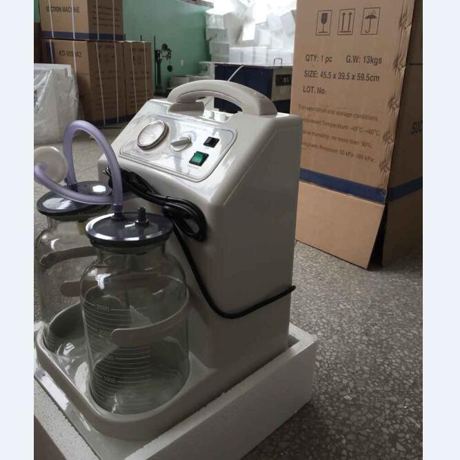 Medical Double Bottle Electrical Suction Machine Wt-3090A with Trolley