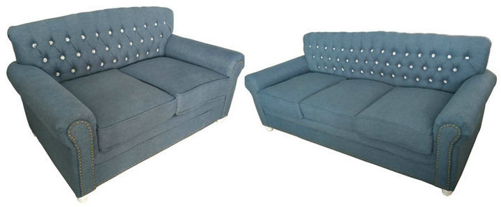 New Arrival Modern Home Furniture Fabric Sofa with Button Design (805)