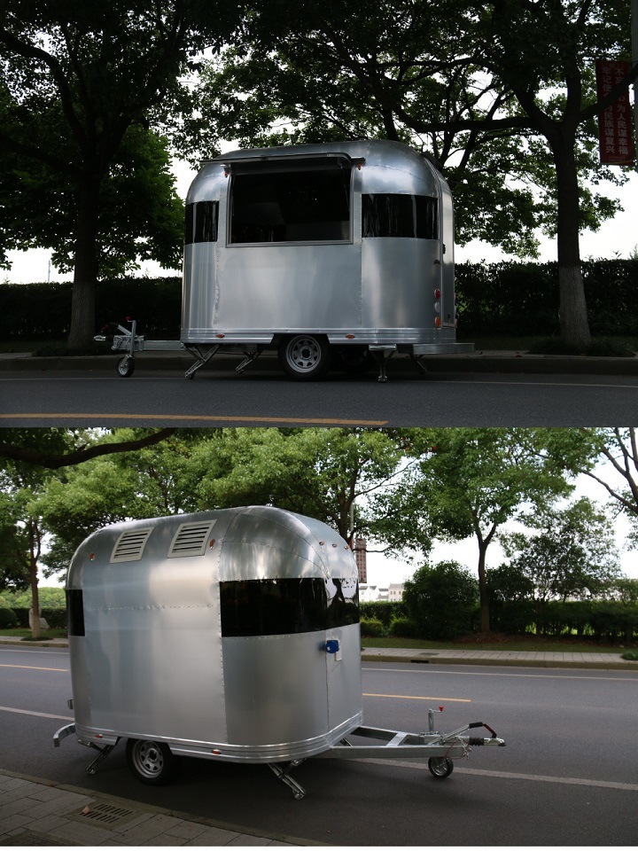 I Trailer Aluminum Food Cart on Street Running