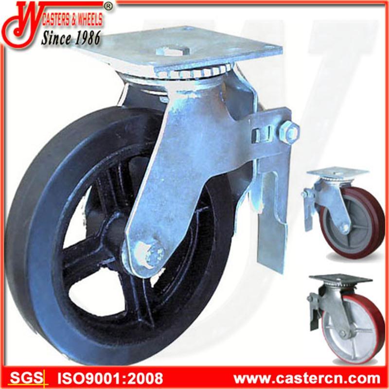 8 Inch Rubber on Cast Iron Scaffold Caster