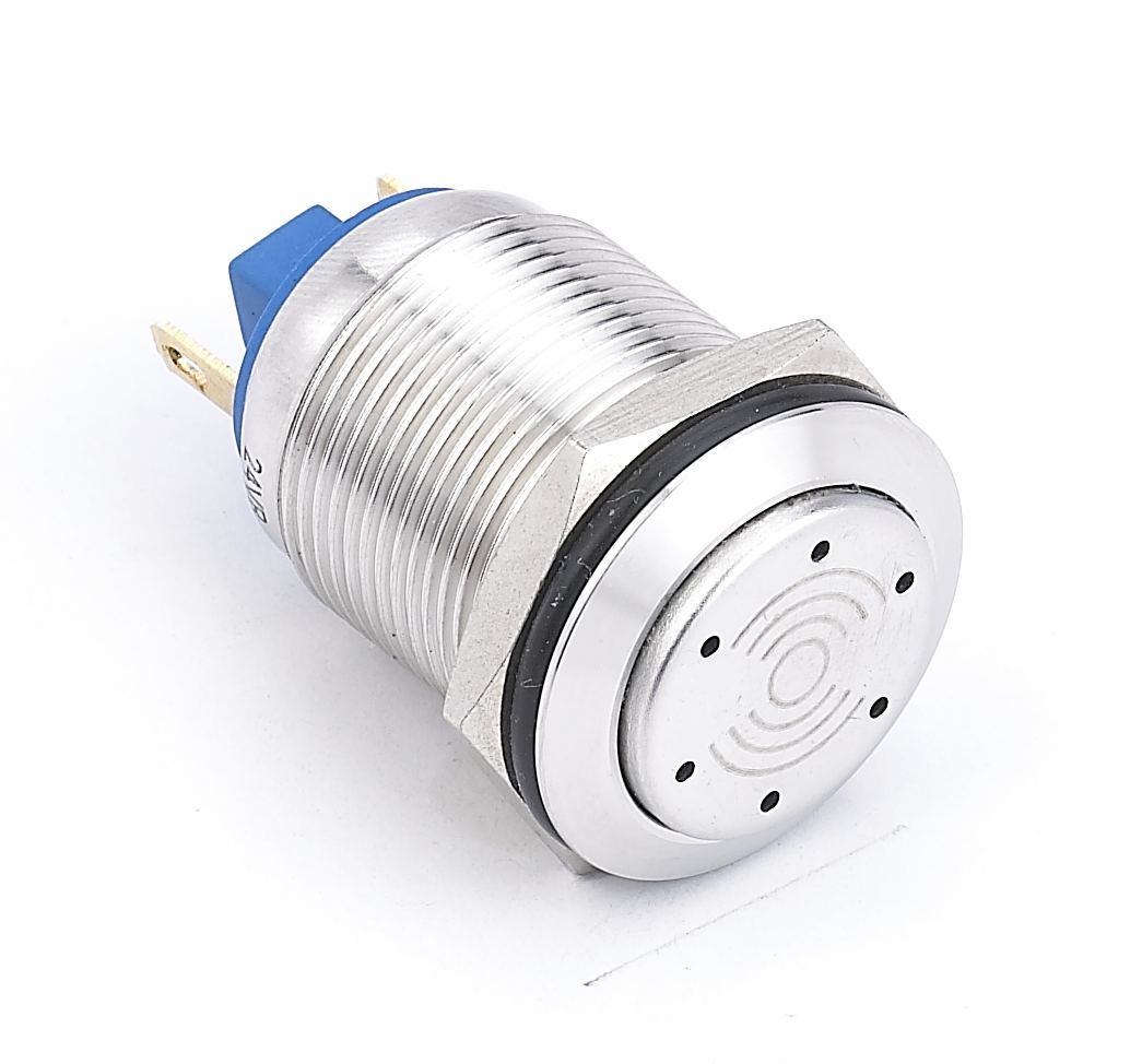 19mm 12V UL TUV RoHS Stainlesss Steel Illuminted Metal Buzzer