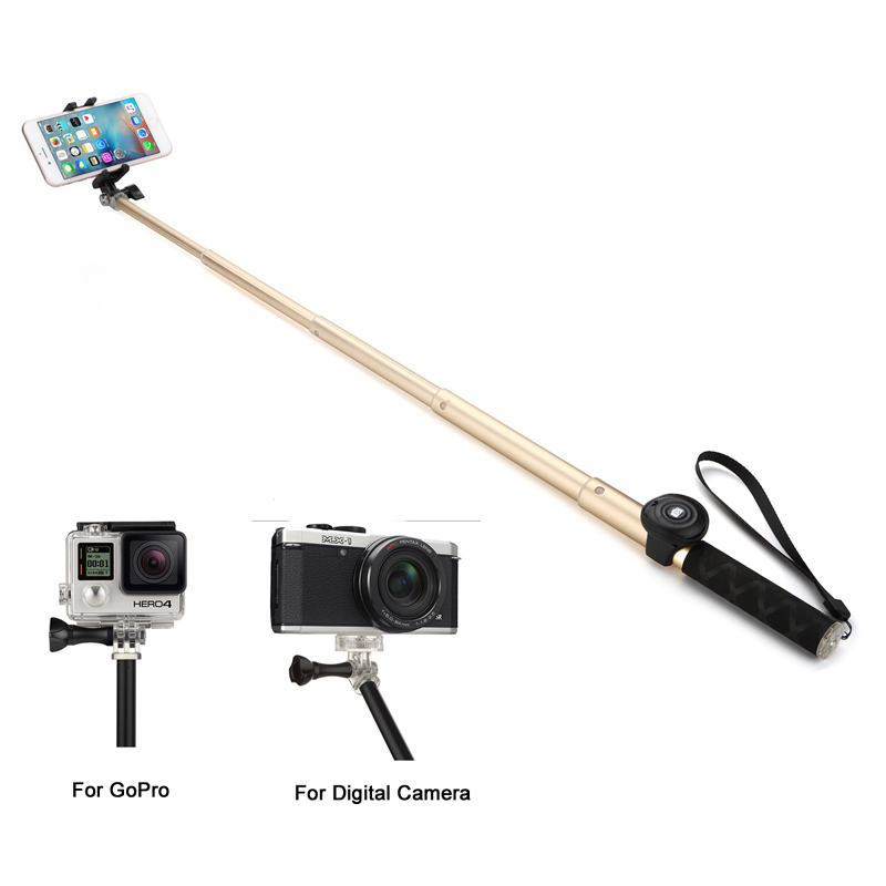 Aluminum Extendable Bluetooth Selfie Stick with Tripod Holder