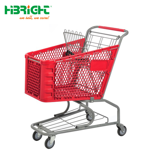 Wholesale Supermarket Plastic Hand Shopping Trolley Cart