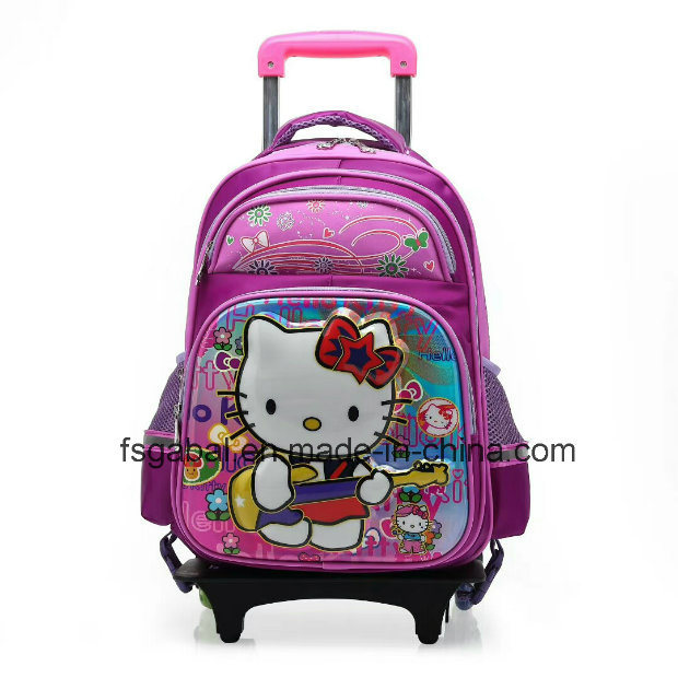 2018 Fashion Embossed Detachable Kids Children Trolley School Backpack Bag