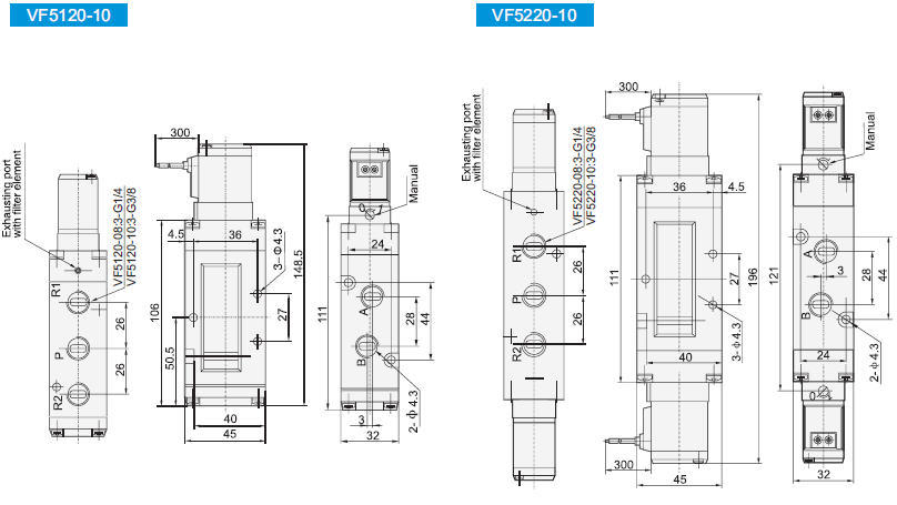 Vf Series Solenoid Valve Vf3130 SMC