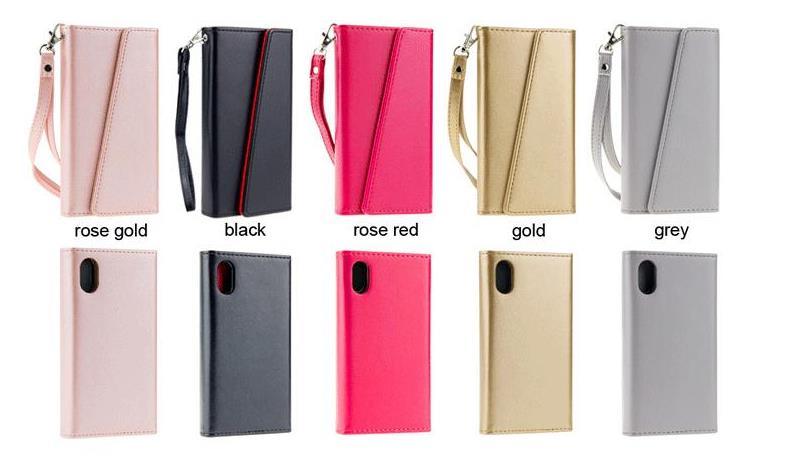 Detachable Magnetic Snap-on PU Leather Wallet Cases Card Slot Flip Case Cover