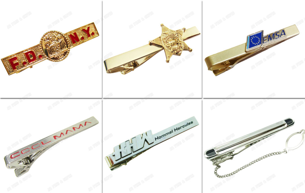 Factory Direct Sale Zinc Alloy Custom Metal Souvenir Gift Metal Tie Bar in Plastic Gift Box (010)