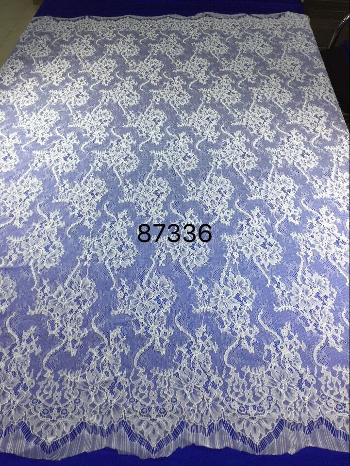 Wholesale Hot Sale Pattern Design Nylon Eyelash Lace French Fabric for Bridal Dress Accessories