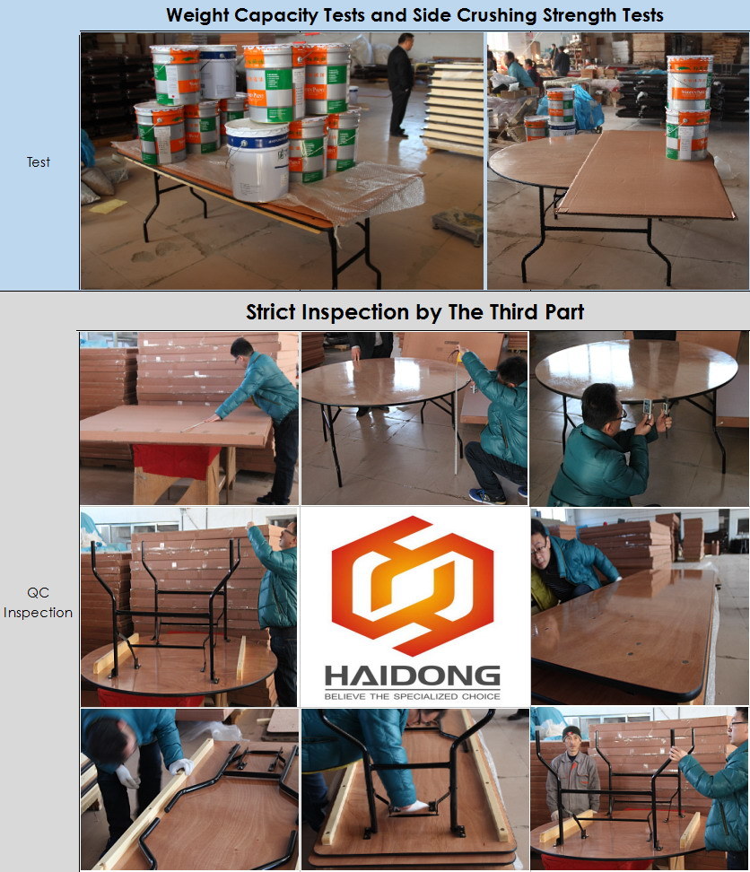Wholesale Cheap Round Plywood Folding Outdoor Wedding Dining Table