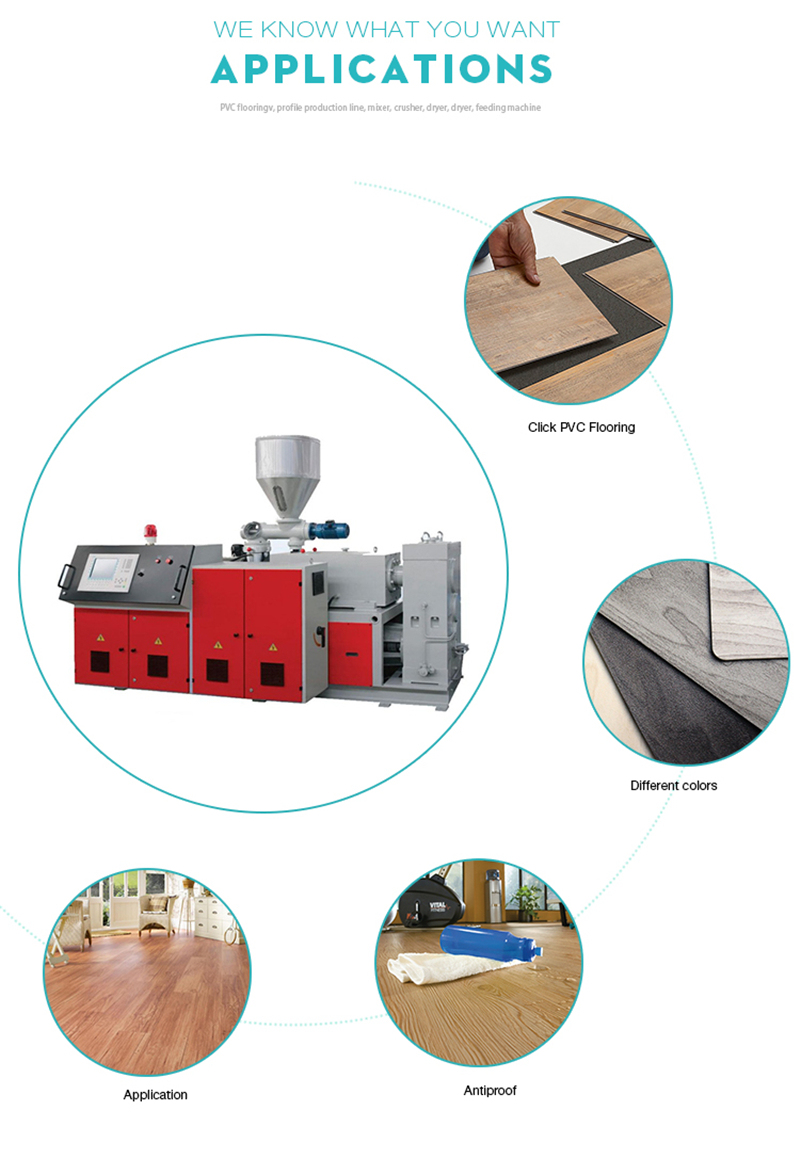 Plastic Interlock Floor Production Line Spc Stone Flooring Machine