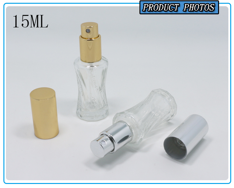 15ml Mini Clear Cosmetic Glass Perfume Spray Bottle