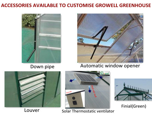 Growell 6mm Polycarbonate Greenhouse with Curved Design (V7 Series)