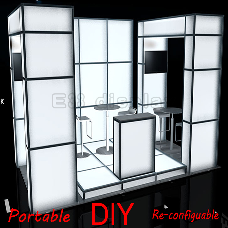 Portable Modular Trade Show Exhibition Booth LED Aluminum Fabric Light Box