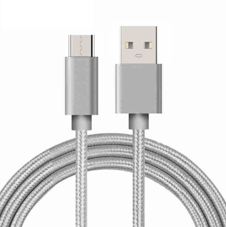 Nylon Braiding Al-Alloy Sheel 5V 2.1A Micro USB Data Cable