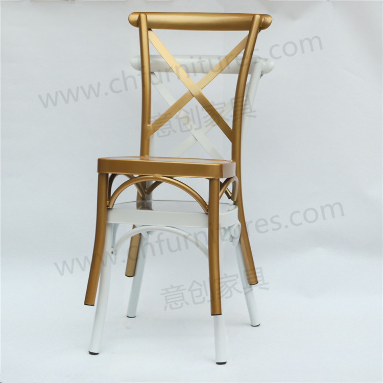 Yc-A68-5 Wholesale Restaurant Furniture Cheap Stackable Cross Back Banquet Wedding Chair