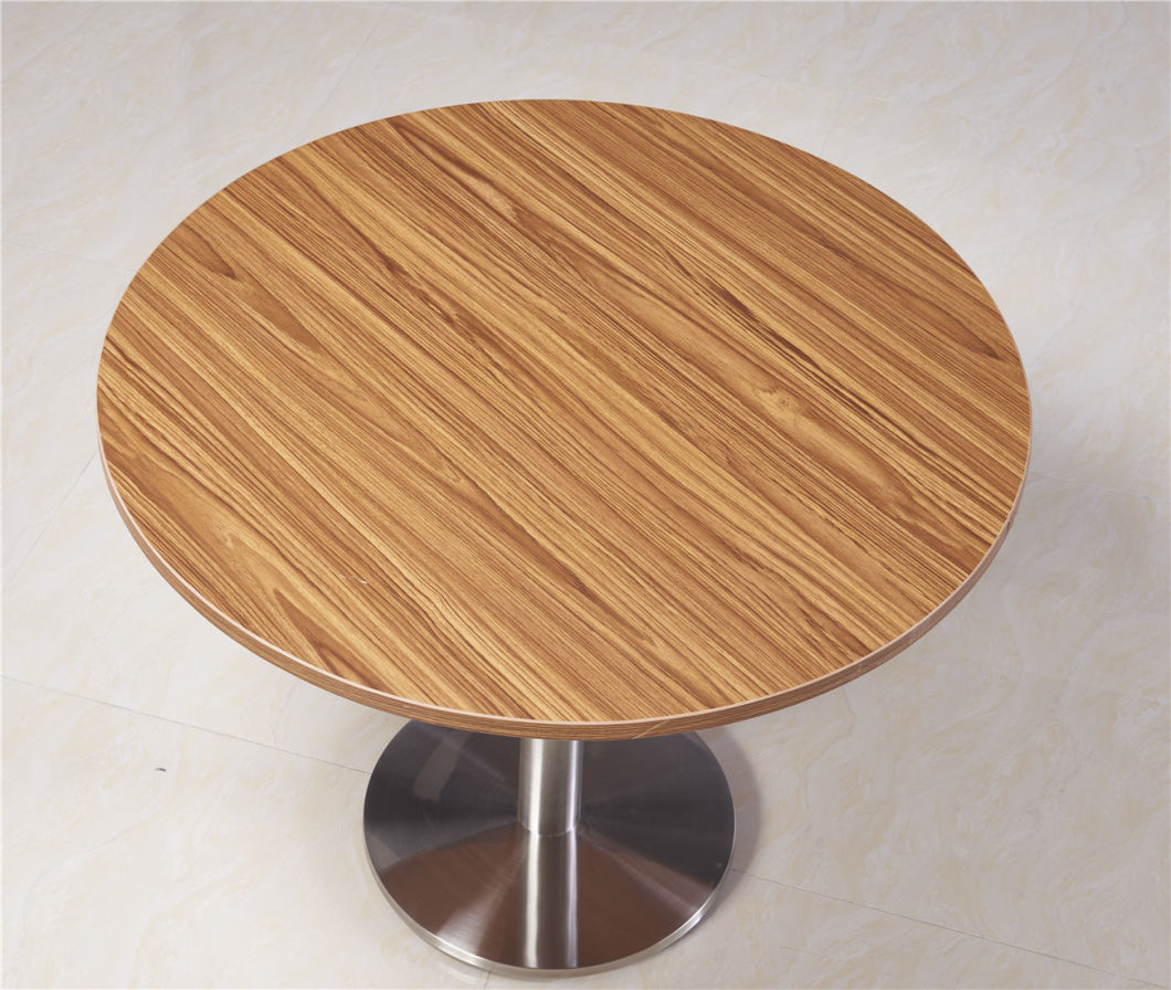 1m Round Living Room Wooden Metal Coffee Tea Dining Leisure Desk Table