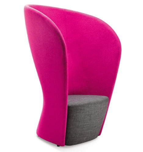 High Back Fiberglass Lounge Public Chair