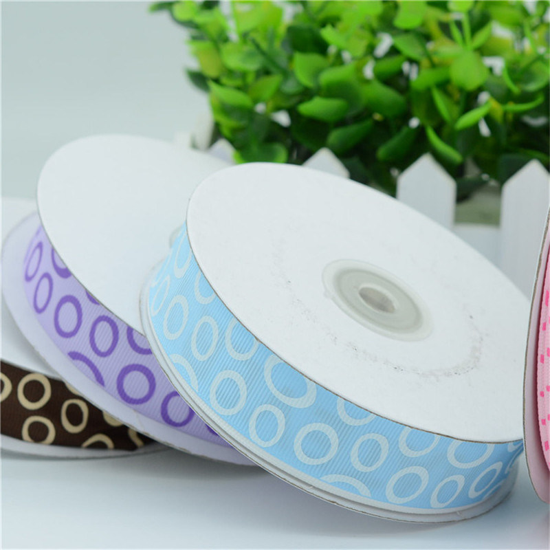 Custom Logo Printed Colorful Wide Grosgrain Silk Ribbon