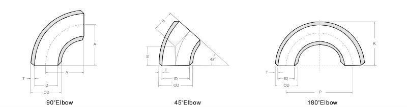 Buttwelding Pipe Fittings 90 Degree Elbow A403 Wp316L Standard ASME