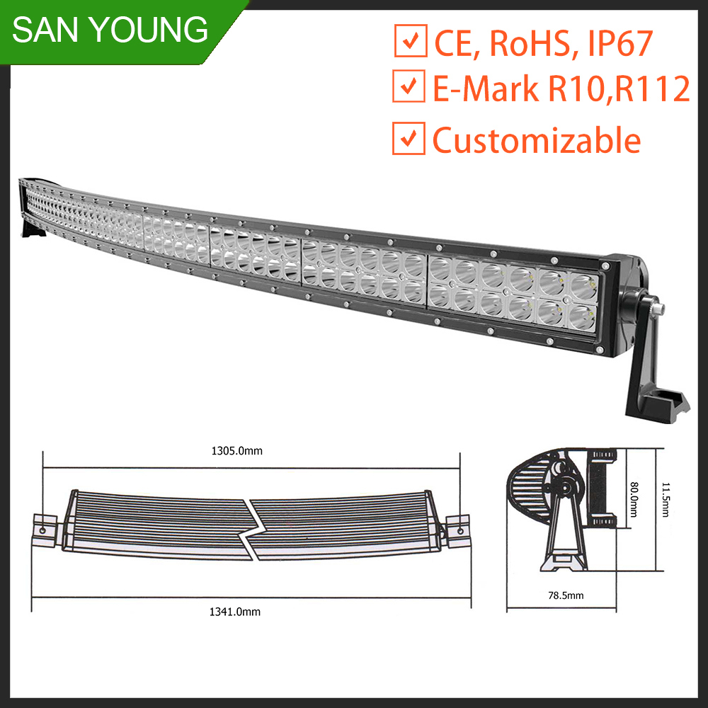288W CREE Curved LED Light Bar off Road Driving