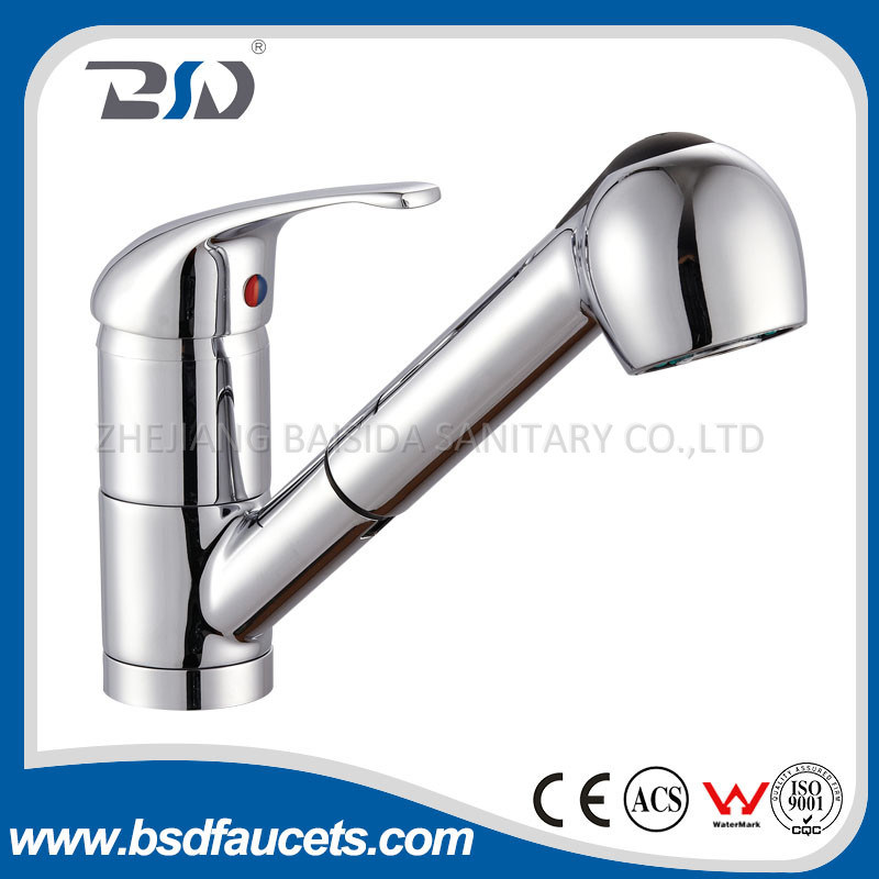 Pull out Single Lever Spray Monobloc Kitchen Sink Chrome Mixer
