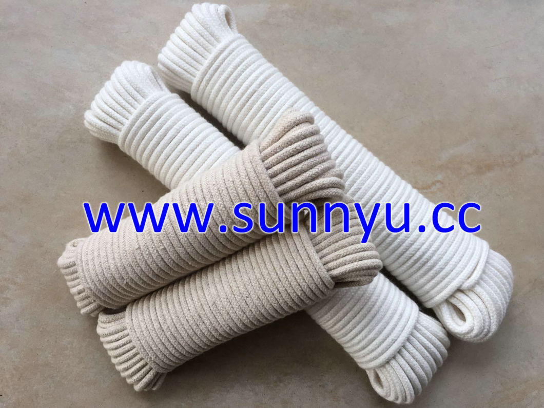 Cotton Rope, Coton Braided Rope. Cotton Cord, Raw White Braided Hollow Cotton Rope