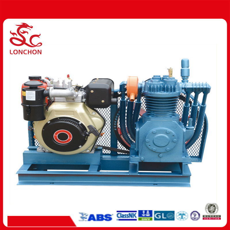 Diesel Type Air Cooling Double Stage Ship Air Compressor