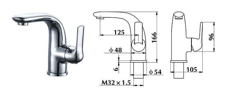 Omasa Single Handle Chrome Plating Bathroom Basin Faucet