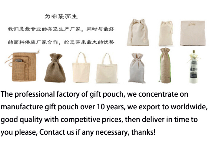 Custom Natural Drawstring Plain Burlap Jute Bags