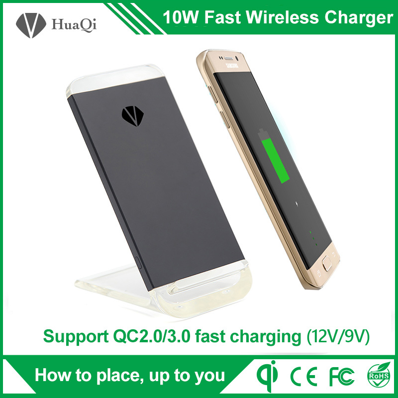 Carry Stand 10W Qi Fast Wireless Mobile Charger for iPhone/Samsung/Nokia/Motorola/Sony/Huawei/Xiaomi