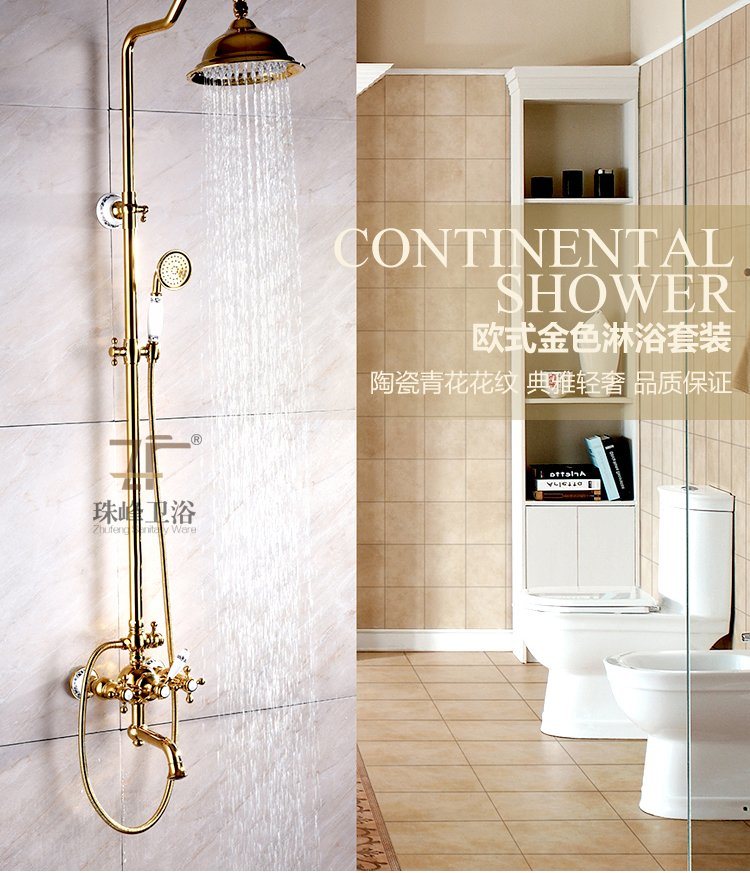 Timeless Life-Style Antique Ceramic Brass Multifunction Zf-42 Rain Shower Set