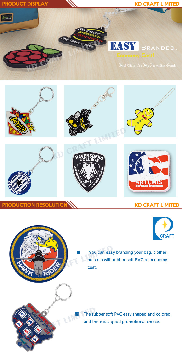 Custom Wholesale Cheap Rubber/PVC Keychains for Promotion