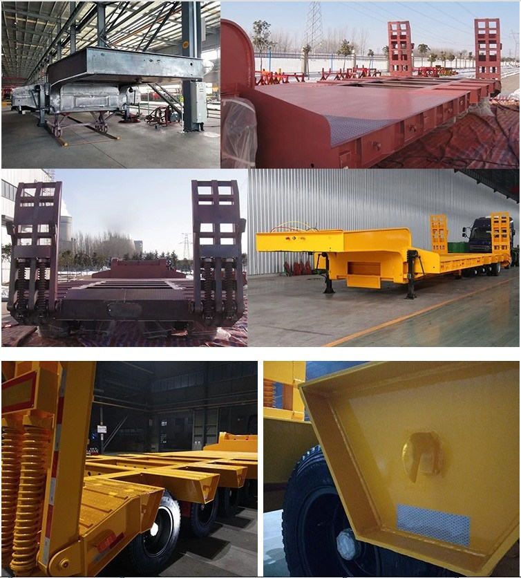 China Best Low Bed Heavy Duty Excavator Transportation 60ton Payload Tri-Axle Semi Trailers