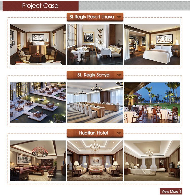 Luxury Island Resorts Hotel Room Furniture Teak Wood Finished Warm Color