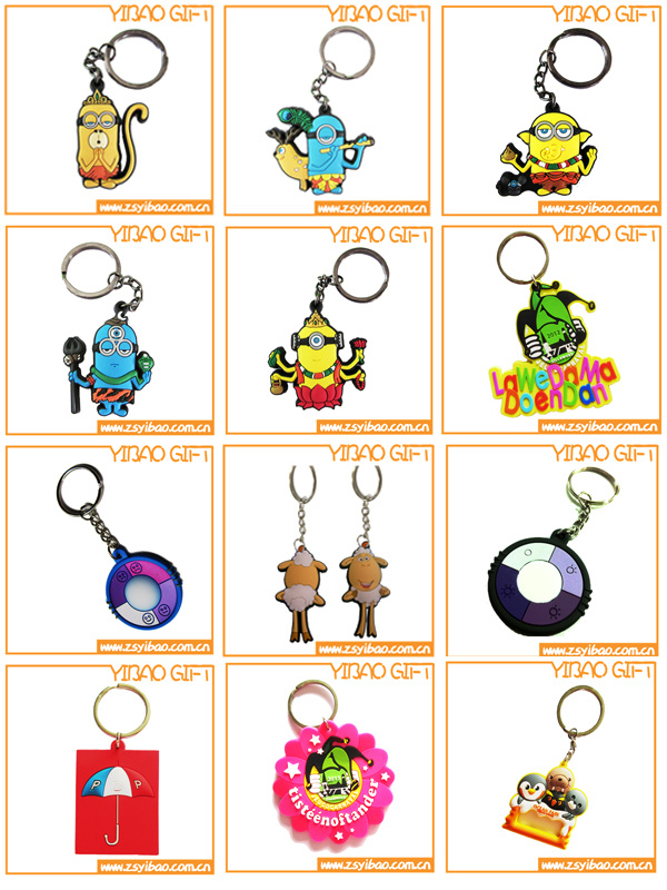 Round-Shaped Soft PVC and Silicone Keychain Custom (XY-HR-84)