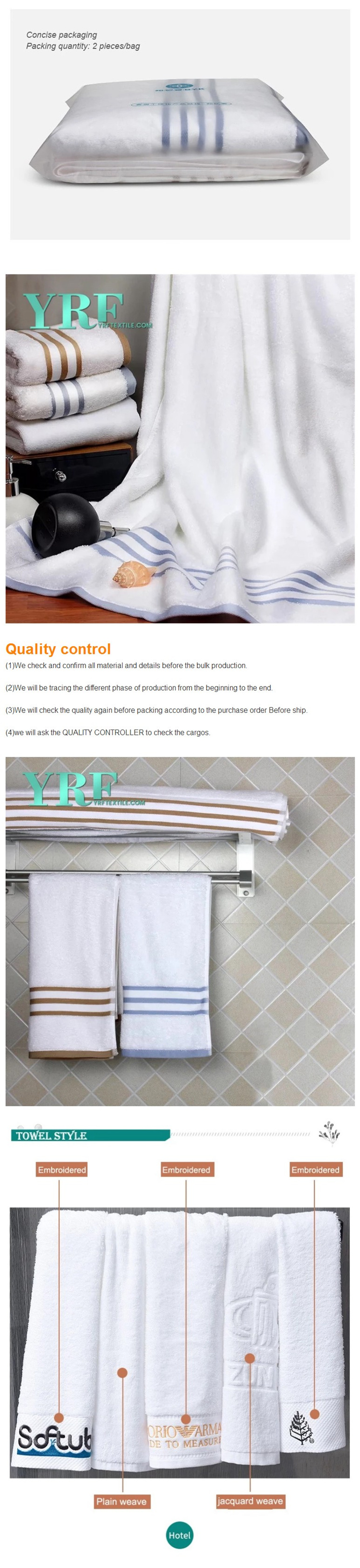 Five Star Hotel Supplier 100% Cotton White Hotel Face Hand Bath Towel