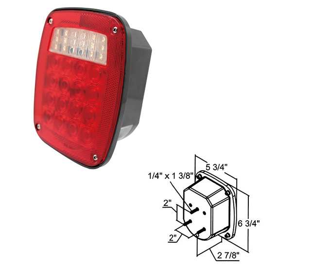 Universal Square Combination Signal LED Truck Trailer Car Light of Auto Parts