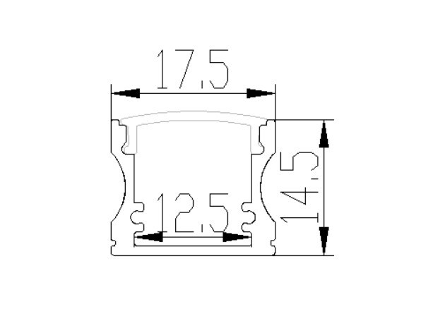 with PC Cover Tyoe U LED Aluminum Profile