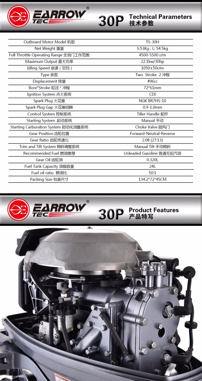 New China Gasoline Marine Outboard Motor for Fihsing Boat