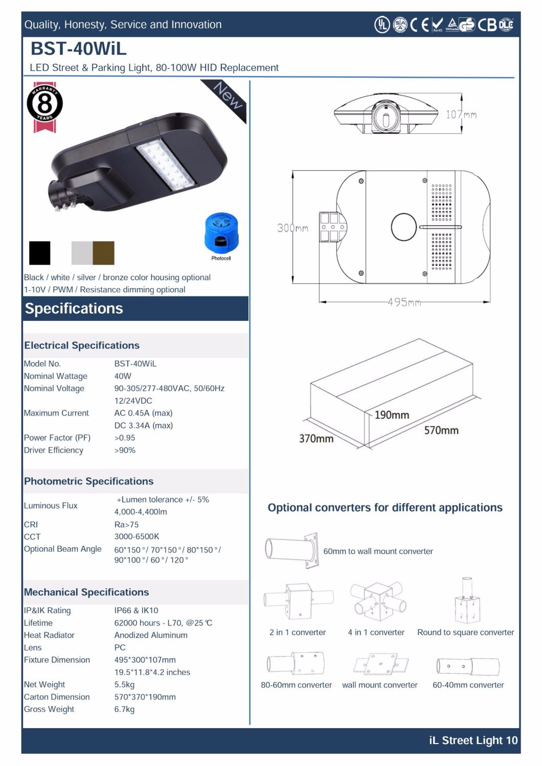 High Power LED Street Light with Ce