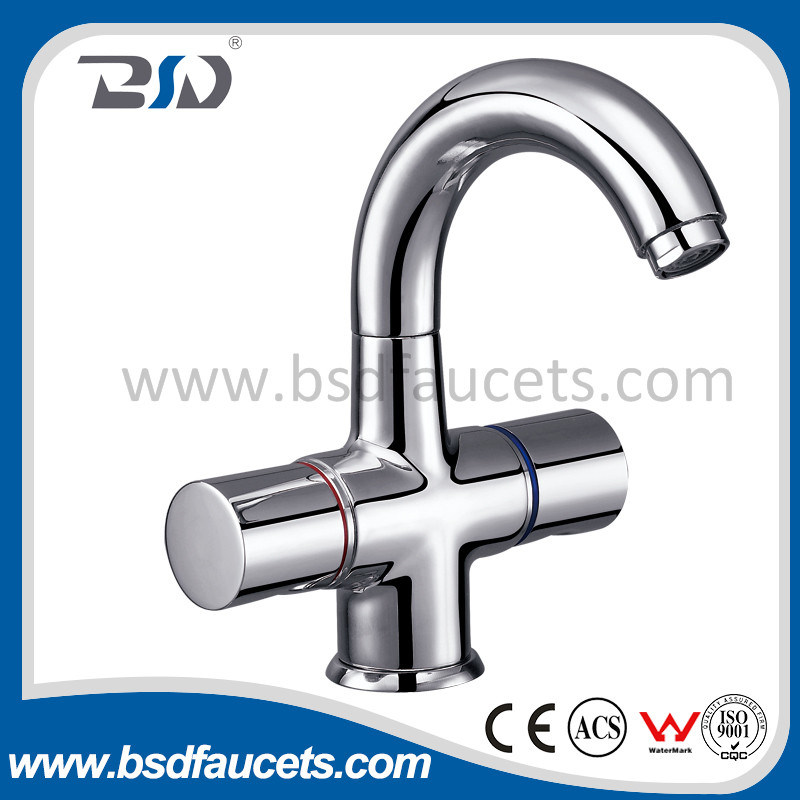 Contemporary Dual Hand Kitchen Faucet Water Tap