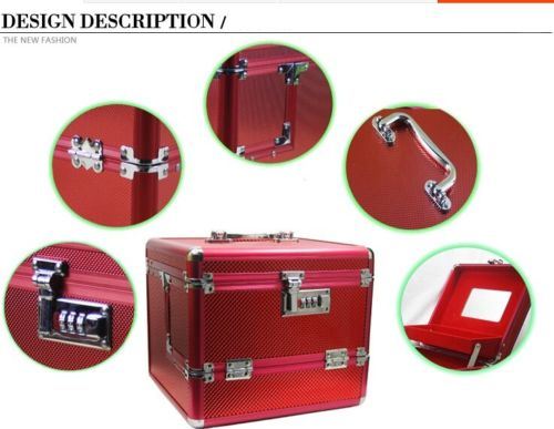 Makeup Case Cosmetic Box Professional Aluminium Lockable Jewelry Case