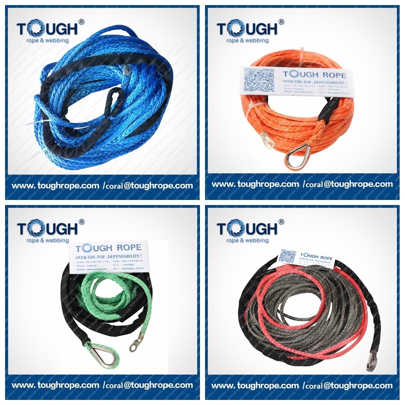 Tough UHMWPE Synthetic 4X4 UHMWPE Rope 4WD Recovery Cable Winch Rope