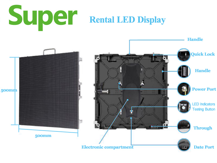 High Refresh Rate P3.91 Rental LED Display for Indoor Stage