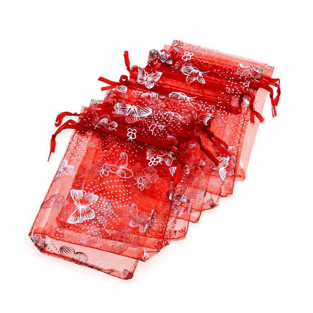 Colorful Butterfly Shaped Gift Packaging Organza Pouch Drawstring Bags Jewelry Bag (COB-1117)
